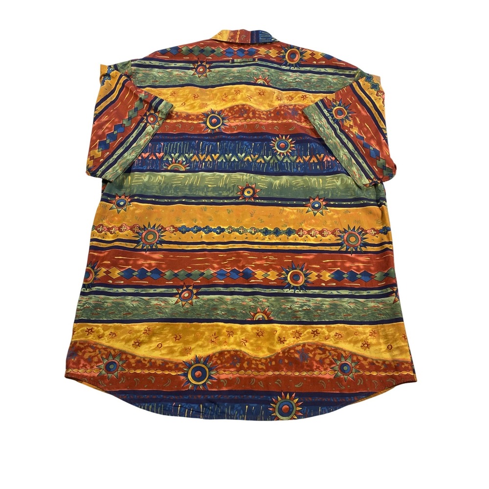 The Territory Ahead XL Southwest Aztec Shirt Bold Print Cotton Button Up - Picture 11 of 12
